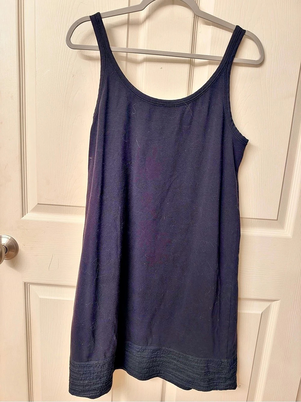 Eileen Fisher Organic Cotton Tank Dress in Black Size Petite